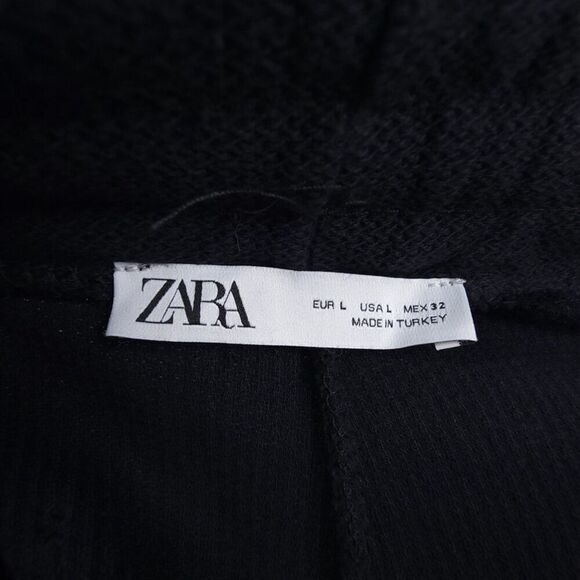 ZARA MAN Premium 90s Thick Woven Pull On Drawstring Knit Shorts Mens Large Black - Picture 2 of 8